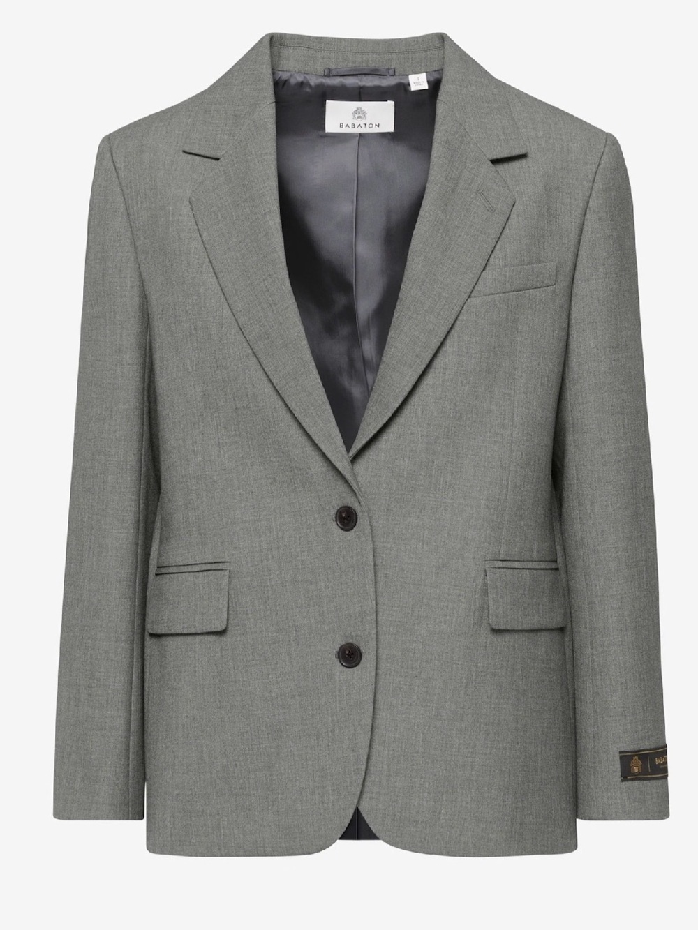 Aritzia Babaton Light Gray Tailored Notch-Lapel Blazer — New Agency Blazer